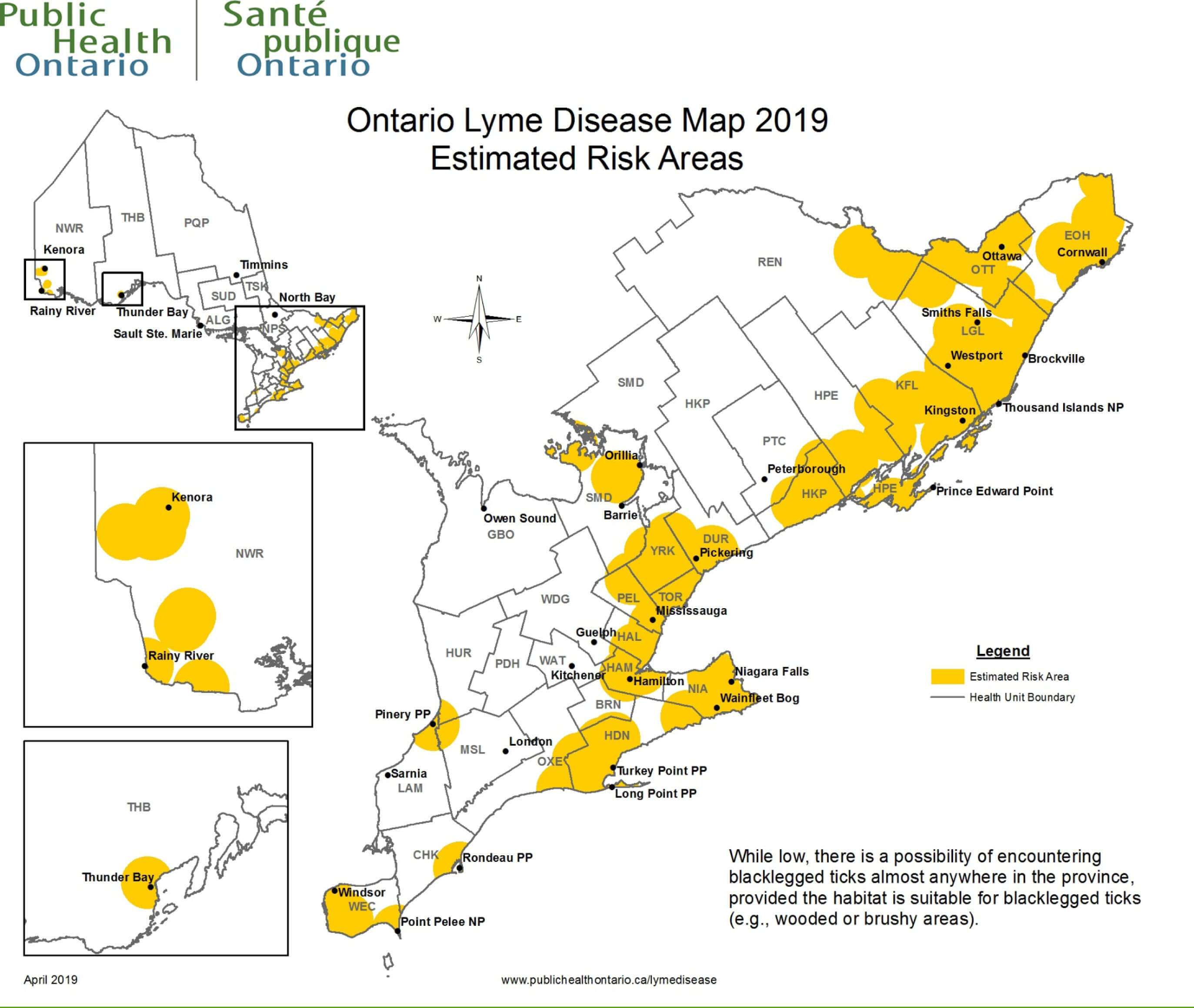 Ticks In Ontario Map Lyme-Disease-Risk-Area-Map-2019-1 - St. David's Veterinary Clinic